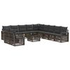vidaXL Ensemble de canap&eacute; de jardin 12 pc Gris polyrotin