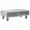 vidaXL Table d'appoint avec roues Gris b&eacute;ton 90 x 50 x 30 cm