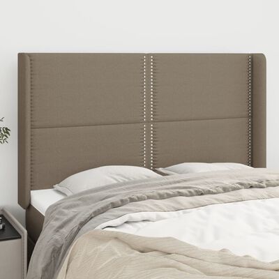 vidaXL Tête de lit avec oreilles Taupe 147x16x118/128 cm Tissu