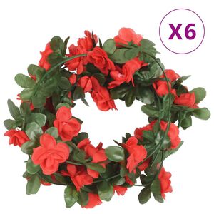 vidaXL Guirlandes de fleurs de No&euml;l 6 pcs rouge 250 cm