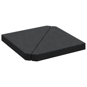 vidaXL Plaques de poids de parasol 2 pcs triangulaire granit noir 14kg