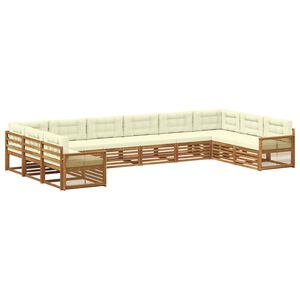 vidaXL Ensembles de canap&eacute;s avec coussin 10 pcs Bois d'Acacia Massif