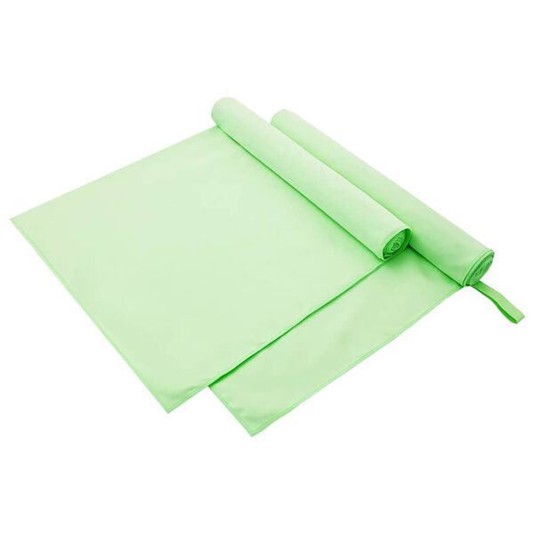 vidaXL Serviettes de sport 2 pcs Vert 180 x 90 cm
