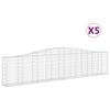 vidaXL Paniers &agrave; gabions arqu&eacute;s 5 pcs 400x30x80/100 cm Fer galvanis&eacute;
