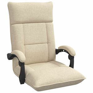 vidaXL Fauteuil de sol ajustable Cr&egrave;me Tissu