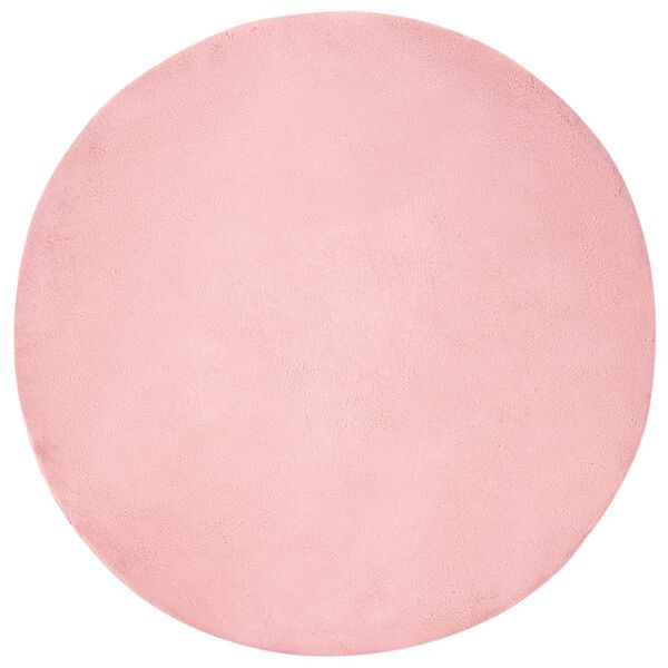 vidaXL Tapis en Fourrure Synth&eacute;tique de Lapin Olite Rose &Oslash; 200 cm