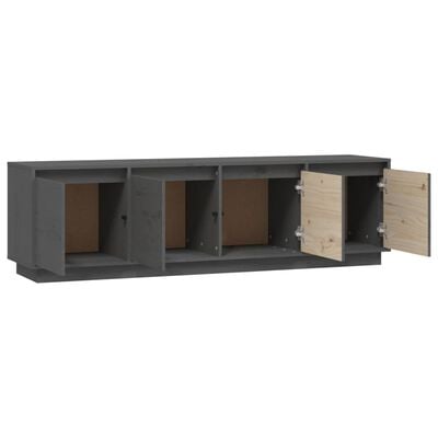 vidaXL Meuble TV Gris 156x37x45 cm Bois de pin massif