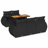 vidaXL Salon de jardin 6 pcs avec coussins noir r&eacute;sine tress&eacute;e