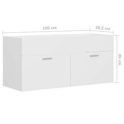 vidaXL Armoire d'évier Blanc 100x38,5x46 cm Bois d’ingénierie