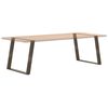 vidaXL Pieds de table &agrave; manger en forme de U, 2 pi&egrave;ces, acier naturel, 100 x (72-73) cm