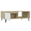 vidaXL Table basse blanc et ch&ecirc;ne sonoma 90x60x35 cm bois d'ing&eacute;nierie