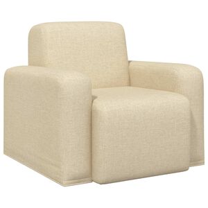 vidaXL Fauteuil Cr&egrave;me Tissu