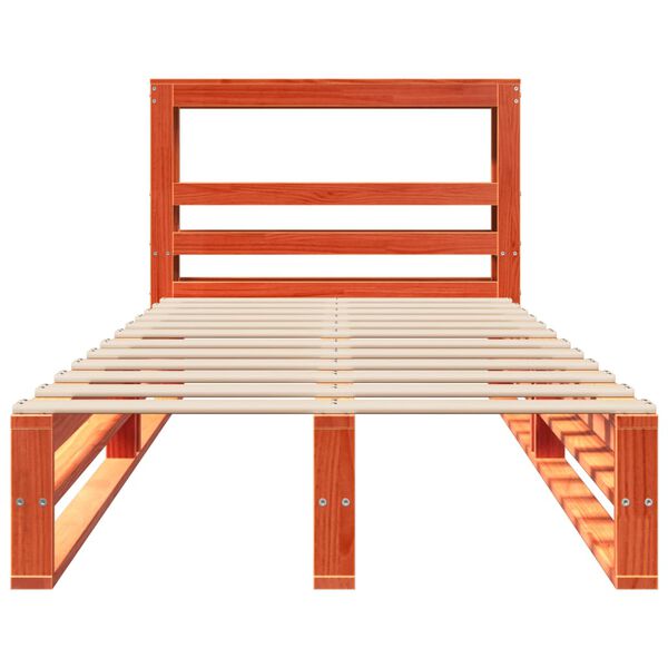 vidaXL Cadre de lit sans matelas cire marron 90x200 cm bois pin massif