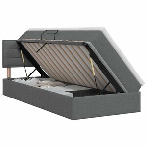 vidaXL Lit avec rangement et matelas Gris fonc&eacute; 90 x 200 cm Velours