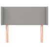 vidaXL Tête de lit avec oreilles Gris clair 103x16x78/88 cm Tissu