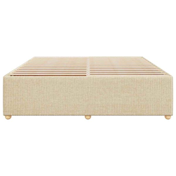 vidaXL Cadre de lit sans matelas cr&egrave;me 200x200 cm tissu