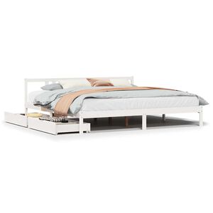 vidaXL Cadre de lit sans matelas blanc 200x200 cm bois massif de pin