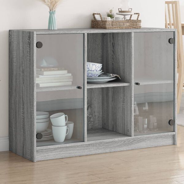 vidaXL Buffet sonoma gris 102x37x75,5 cm bois d'ing&eacute;nierie