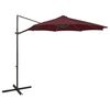 vidaXL Parasol de jardin en porte-&agrave;-faux avec m&acirc;t et lumi&egrave;res LED