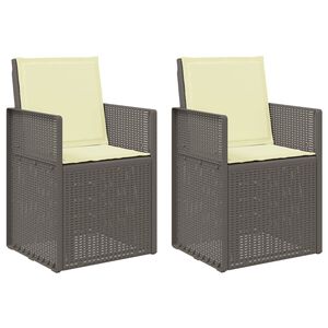 vidaXL Chaises de jardin salle &agrave; manger 2 pc Gris clair et Cr&egrave;me PP