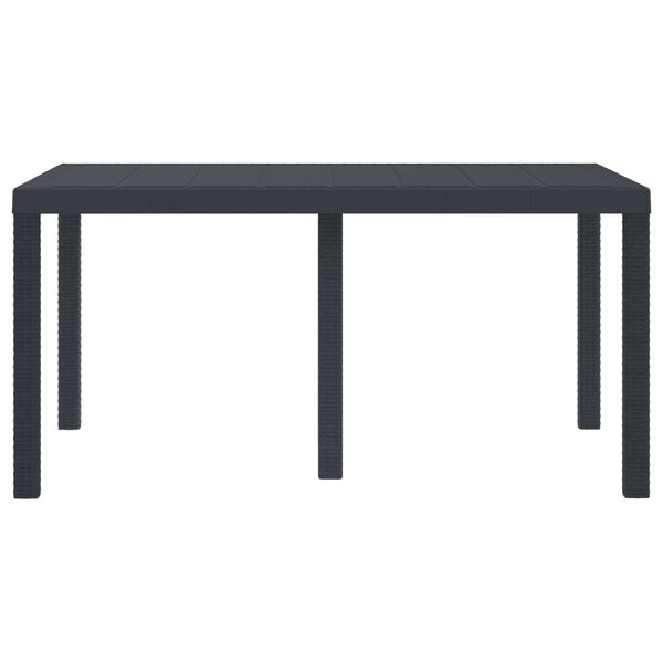 vidaXL Table de jardin pour repas Anthracite 150 x 100 x 73 cm