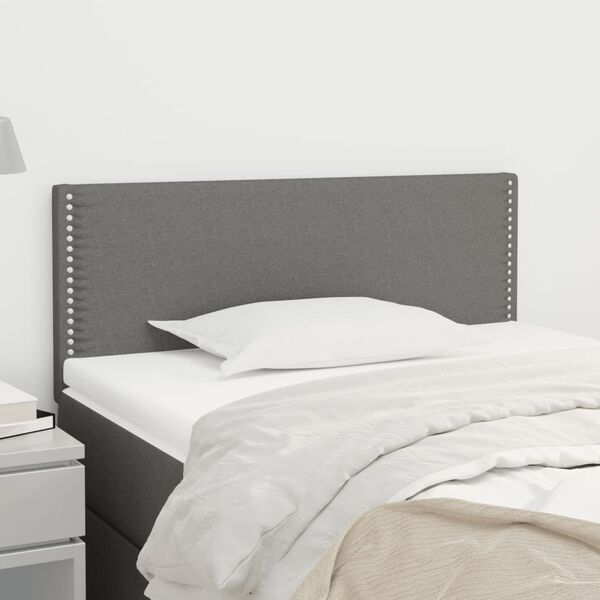 vidaXL T&ecirc;te de lit Gris fonc&eacute; 90x5x78/88 cm Tissu
