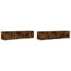 vidaXL Armoires murales 2pcs ch&ecirc;ne fum&eacute; 75x18x16,5cm bois d'ing&eacute;nierie