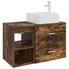 vidaXL Ensemble de mobilier de salle de bain 2 pc Ch&ecirc;ne fum&eacute;