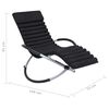 vidaXL Chaise longue d'ext&eacute;rieur avec coussin Acier Noir