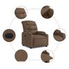 vidaXL Fauteuil inclinable électrique Marron Tissu