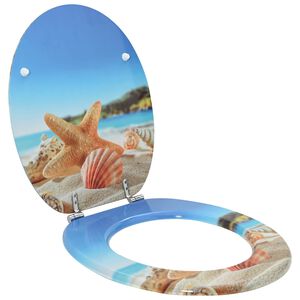 vidaXL Si&egrave;ge de toilette &agrave; fermeture douce Bleu clair 44 x 38 cm