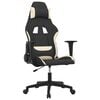 vidaXL Chaise de jeu Noir et cr&egrave;me Tissu