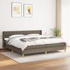 vidaXL Sommier &agrave; lattes de lit avec matelas Taupe 200x200 cm Tissu