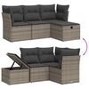 vidaXL Salon de jardin 4 pcs avec coussins gris r&eacute;sine tress&eacute;e