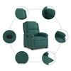 vidaXL Fauteuil inclinable &eacute;lectrique Vert fonc&eacute; Tissu