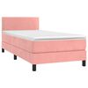 vidaXL Sommier &agrave; lattes de lit avec matelas Rose 90x200 cm Velours