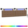 vidaXL T&ecirc;te de lit suspendue Avec lumi&egrave;re LED Cappuccino Simili cuir