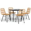 vidaXL Ensemble &agrave; manger de jardin 5pcs R&eacute;sine tress&eacute;e