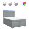 vidaXL Sommier &agrave; lattes de lit avec matelas Gris clair 140x190cm Tissu