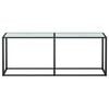 vidaXL Table console Marbre blanc 200x35x75,5 cm Verre tremp&eacute;