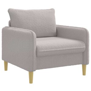 vidaXL Fauteuil XL Gris clair Boucl&eacute;