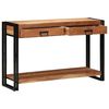 vidaXL Table console Marron 120 x 33 x 75 cm Bois d'Acacia Massif