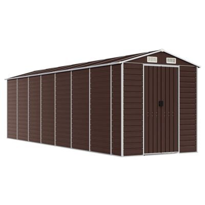 vidaXL Abri de jardin marron 191x640x198 cm acier galvanisé