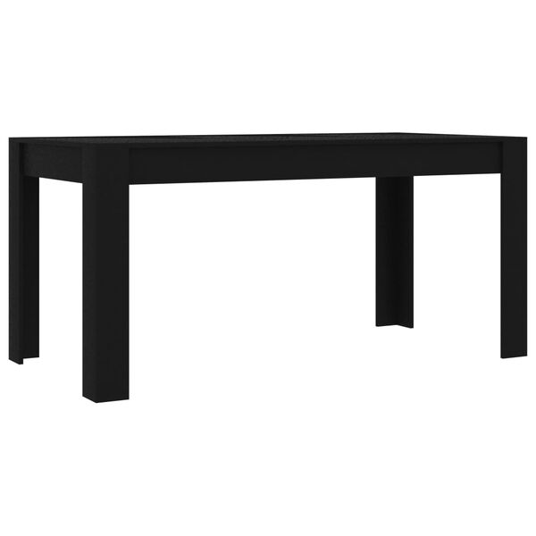 vidaXL Table de salle &agrave; manger Noir 160 x 80 x 76 cm Agglom&eacute;r&eacute;