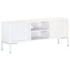 vidaXL Meuble TV Blanc 115x30x46 cm Bois massif de manguier