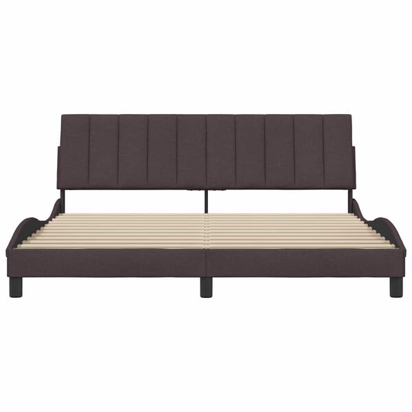 vidaXL Cadre de lit sans matelas Hanko marron fonc&eacute; 180x200 cm tissu