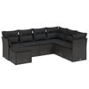 vidaXL Salon de jardin 7 pcs avec coussins noir r&eacute;sine tress&eacute;e