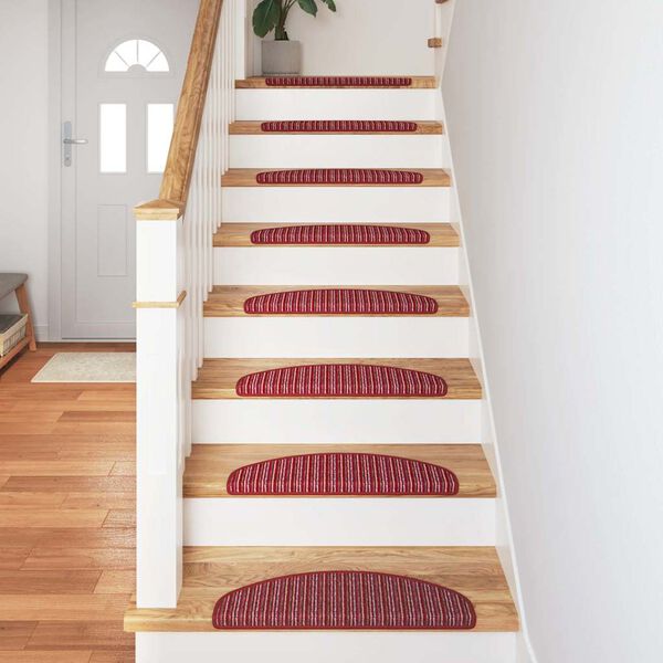 vidaXL Tapis d'escalier auto-adh&eacute;sifs 15 pcs Rouge 65 x 21 x 4 cm