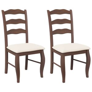 vidaXL Chaises de salle &agrave; manger avec coussins 2 pcs marron
