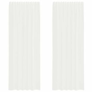 vidaXL Rideaux en voile avec passe-tringles 2 pcs blanc